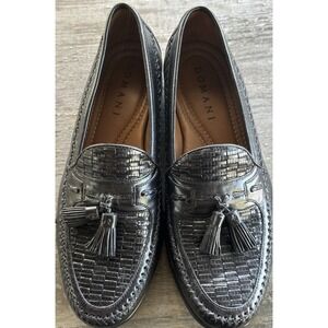 Domani Men's Black Weave Tassel Leather Loafers Size 8.5M India